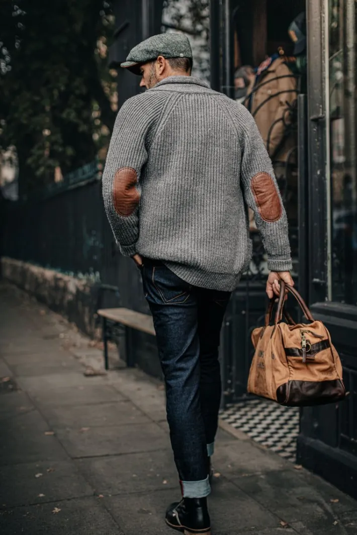 &SONS Jackets & Coats-Pioneer British Wool Cardigan Grey