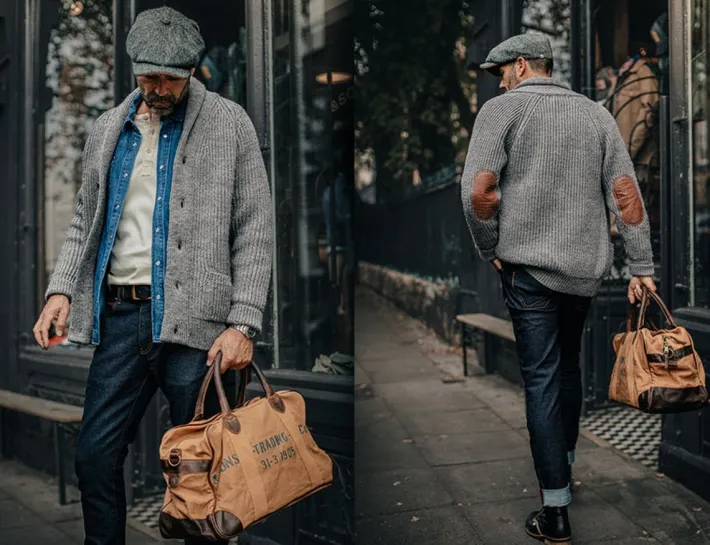 &SONS Jackets & Coats-Pioneer British Wool Cardigan Grey