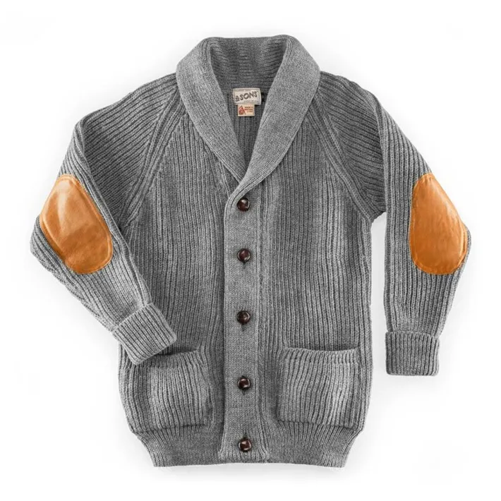 &SONS Jackets & Coats-Pioneer British Wool Cardigan Grey