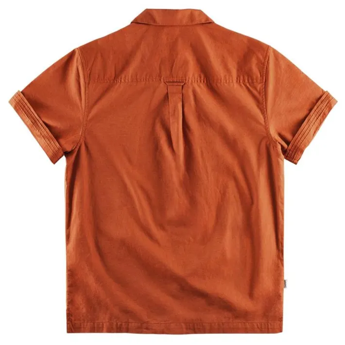&SONS Tops-Cabana Shirt Burnt Orange