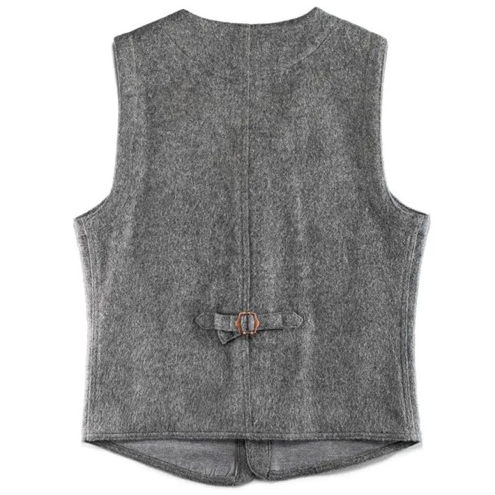 &SONS Knitwear-Drifter Wool Waistcoat Grey