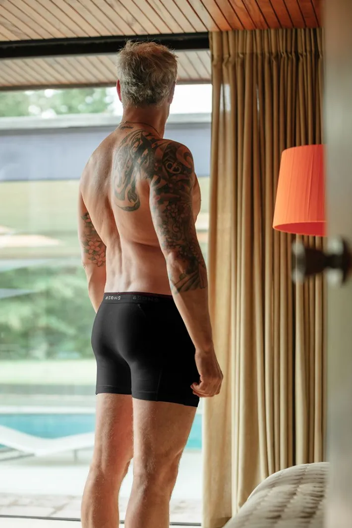 &SONS Tops-Essentials Boxer Shorts Black
