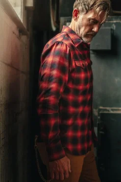 &SONS Tops-Logger Shirt Red