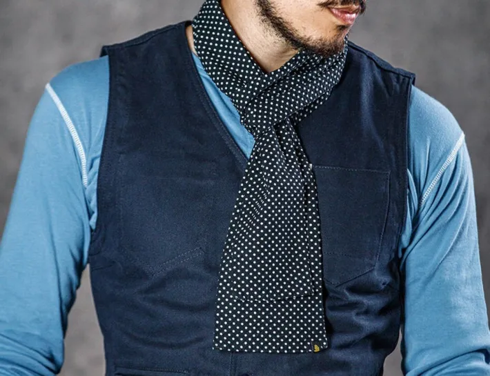 &SONS Scarves-Midnight Black Dot Scarf