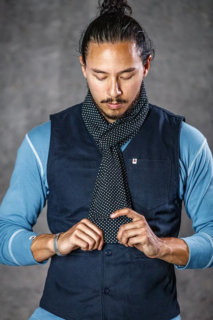 &SONS Scarves-Midnight Black Dot Scarf