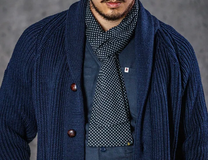&SONS Scarves-Midnight Black Dot Scarf