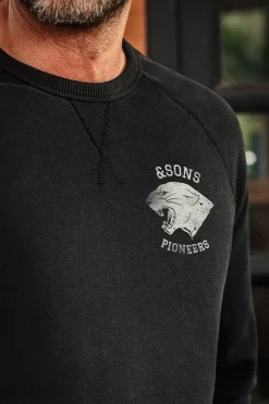 &SONS Jackets & Coats-Panther Pioneers Sweatshirt Black