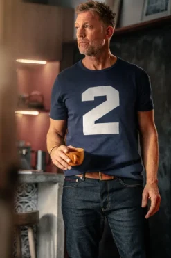 &SONS Tops-Racing 2 T-Shirt Navy