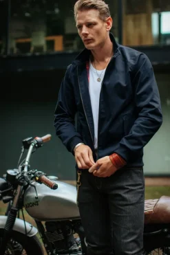 &SONS Jackets & Coats-Rebel Harrington Jacket Navy