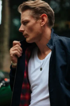 &SONS Jackets & Coats-Rebel Harrington Jacket Navy