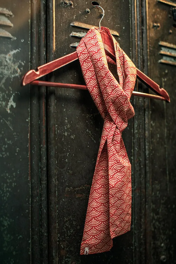 &SONS Scarves-Red Waves Scarf