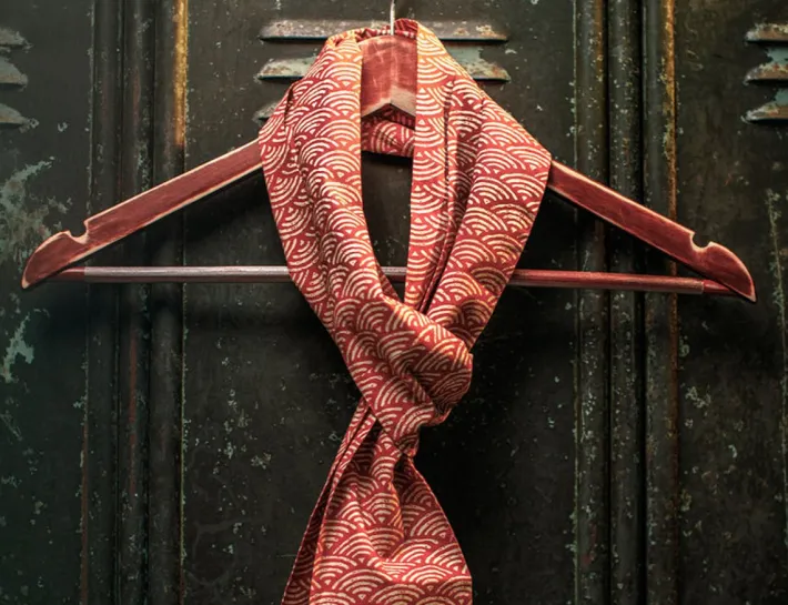 &SONS Scarves-Red Waves Scarf