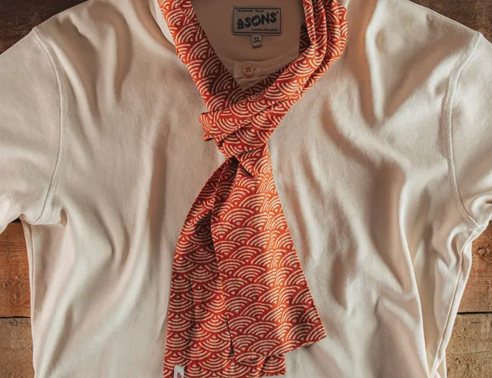 &SONS Scarves-Red Waves Scarf