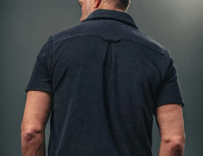 &SONS Tops-Solar Polo Navy