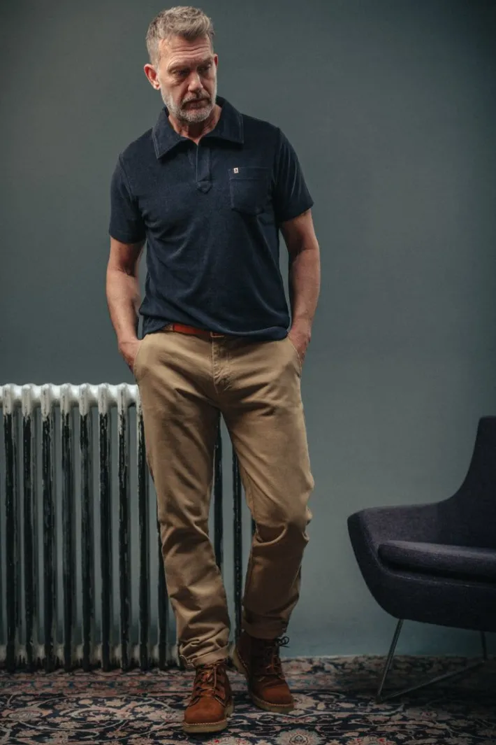 &SONS Tops-Solar Polo Navy
