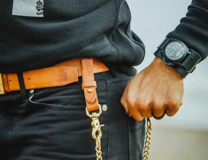 &SONS Leather Goods-Tan Leather Belt