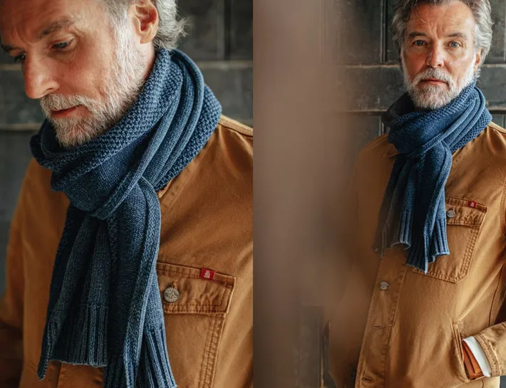 &SONS Scarves-Vale Scarf Indigo