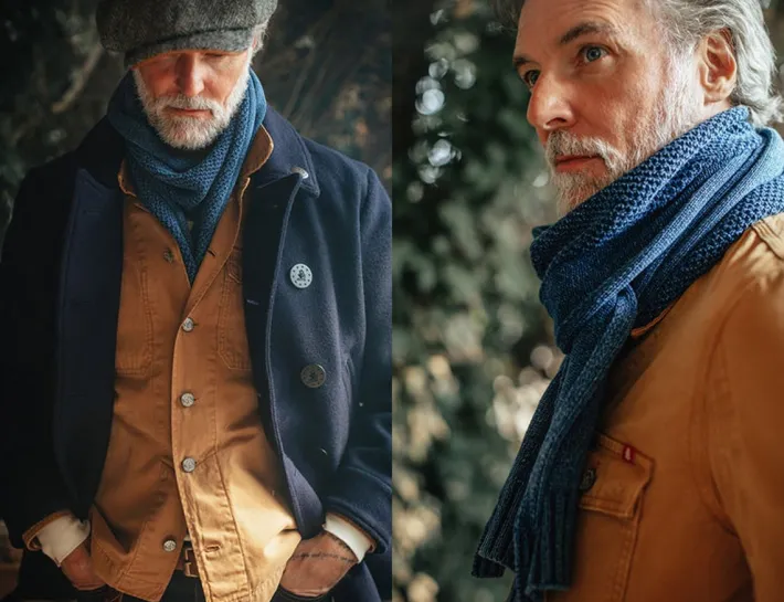 &SONS Scarves-Vale Scarf Indigo