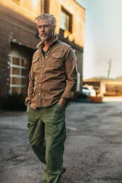 &SONS Tops-Sunday Shirt Dark Tan