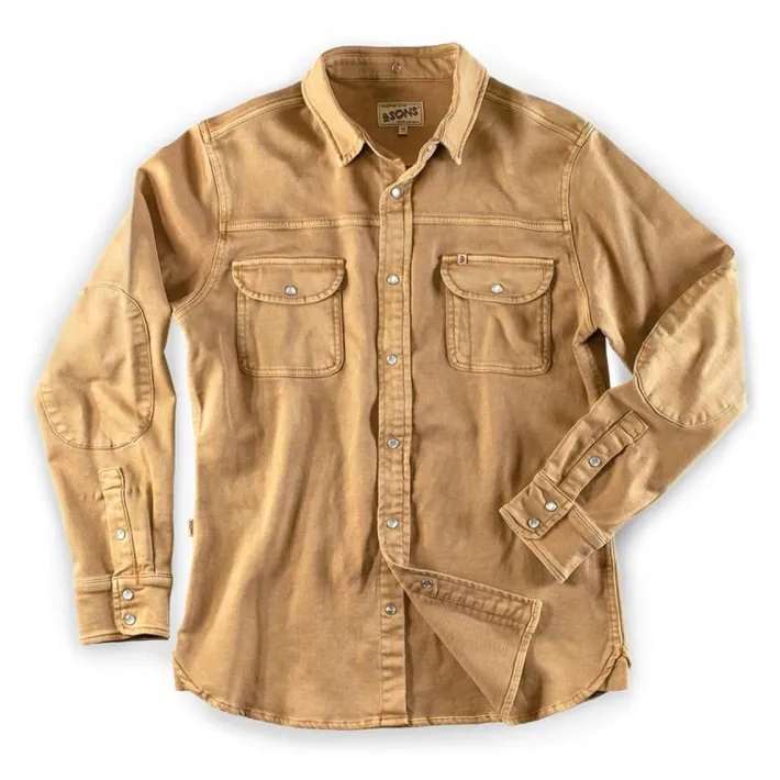 &SONS Tops-Sunday Shirt Dark Tan
