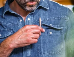 &SONS Tops-Sunday Shirt Light Denim