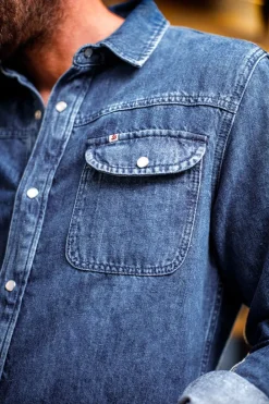 &SONS Tops-Sunday Shirt Light Denim