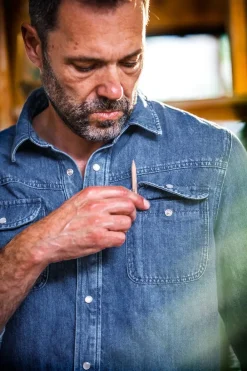 &SONS Tops-Sunday Shirt Light Denim