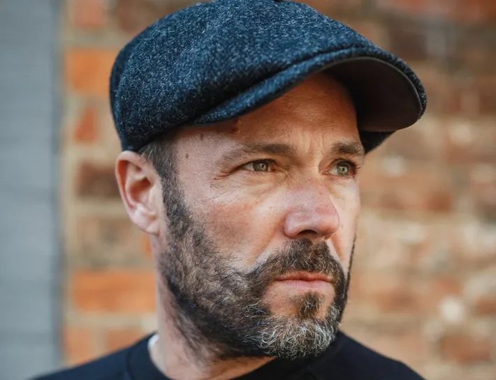 &SONS Knitwear-Thompson Baker Boy Hat- Black Herringbone