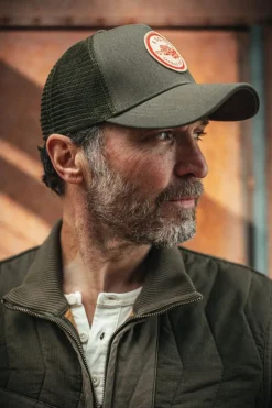 &SONS Headwear-Trucker Badge Cap Army Green